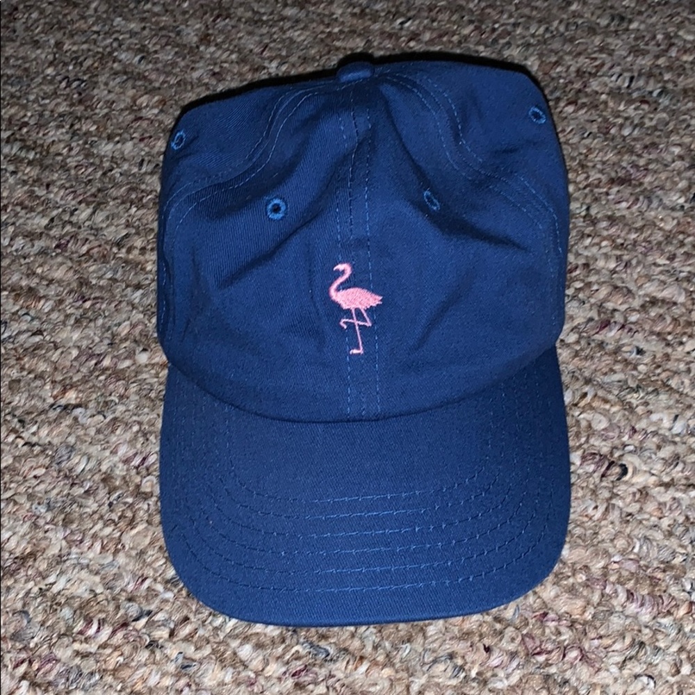Blue hat with flamingo